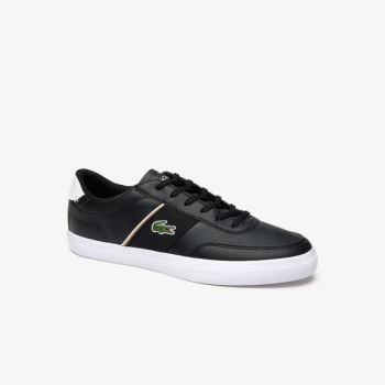 Lacoste Court-Master Tumbled Leather Sneakers Pánské - Tenisky Černé / Bílé | CZ-UrBkSi